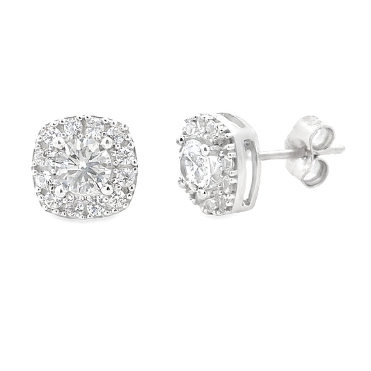 Created White Sapphire Earrings