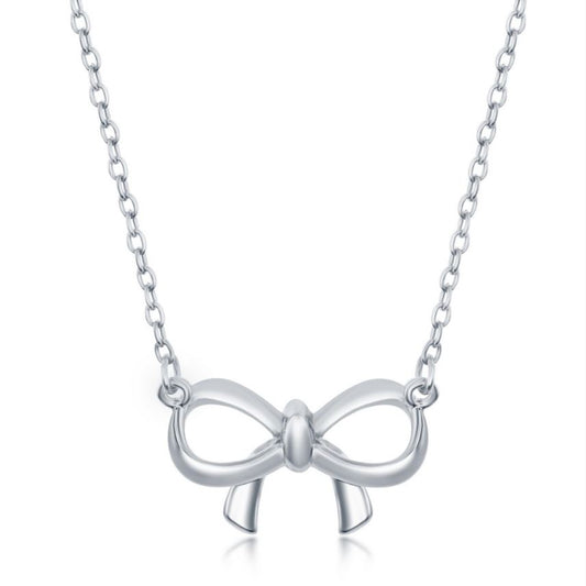 Sterling Silver Bow Necklace