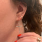 Polished Cross Dangle Earrings