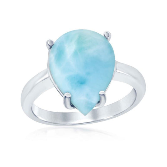Pear Shape Larimar Ring