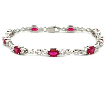 Created Ruby Gemstone Bracelet
