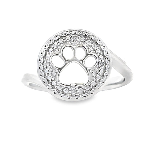 Diamond Accented "Cabot" Paw Print Ring