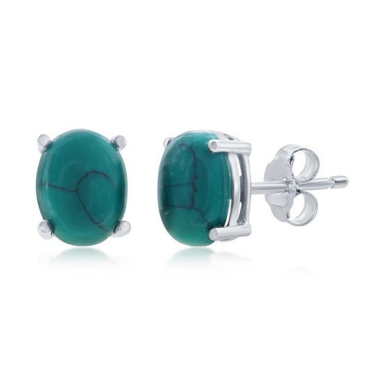 Created Turquoise Earrings