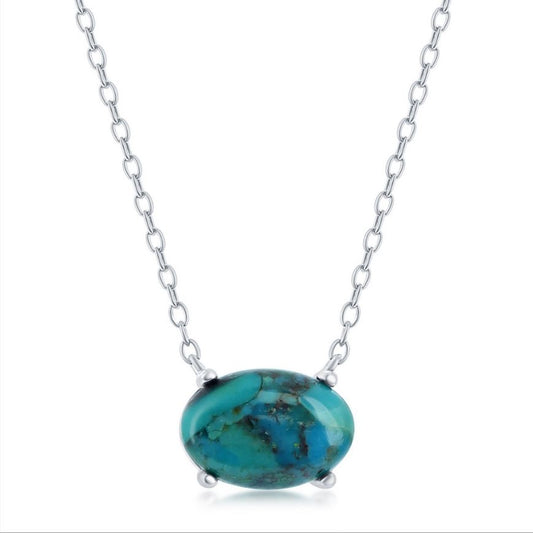 Created Turquoise Necklace