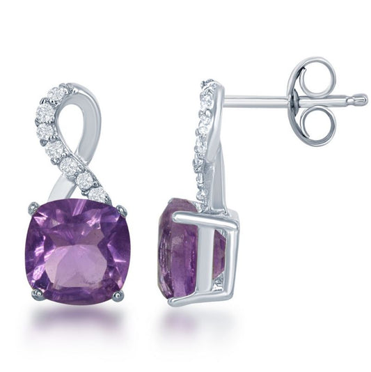 Amethyst Infinity Earrings