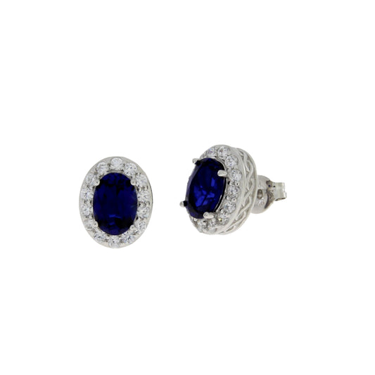 Created Sapphire Earrings